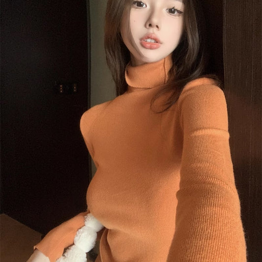 タートルニット レディース 韓国 ファッション 選べるカラー 冬 ロング袖 ハイネック ニット