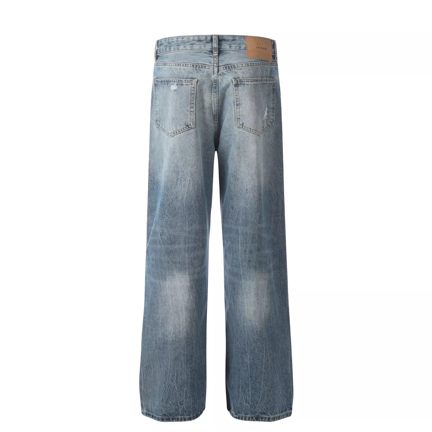 ダメージ デニムパンツ レディース 韓国 ファッション クラッシュ リップド ジーンズ ストレート