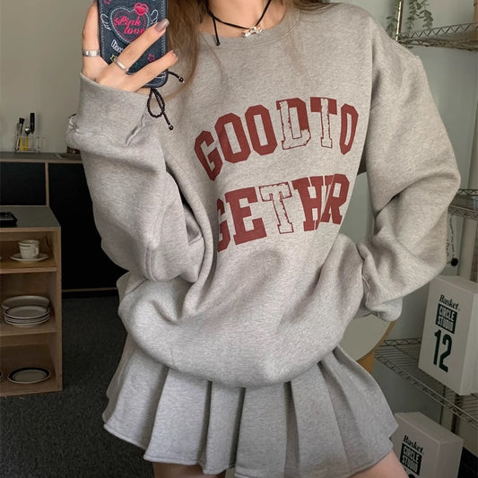 スウェット セットアップ レディース トレーナー ミニスカート 上下セット 韓国 ファッション プリーツスカート ロゴトレーナー