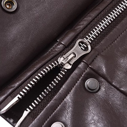 エコレザー スタジャン レディース 韓国 ファッション フェイクレザー ブルゾン オーバーサイズ