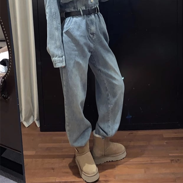 デニム オールインワン レディース 韓国 ファッション ユーズド加工 ジーンズ ジャンプスーツ