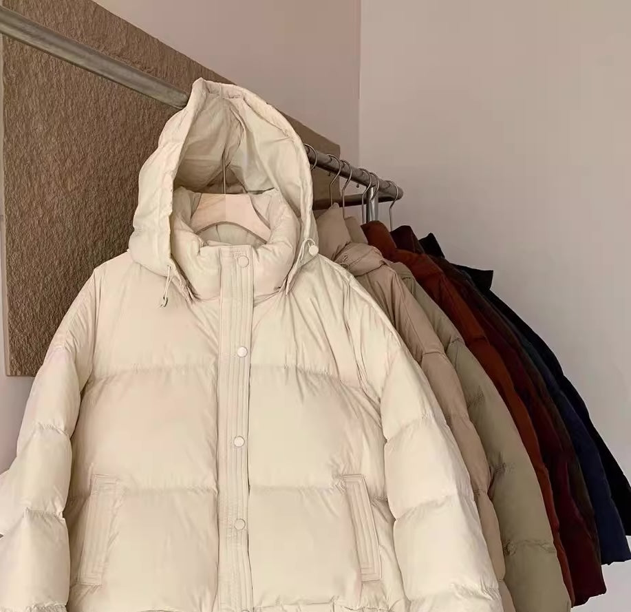 エコ ダウンジャケット レディース 韓国 ファッション アウター ボリューム 中綿 パフジャケット フード 防寒アウター