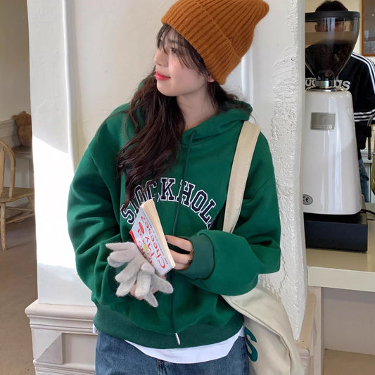 ロゴ スウェット パーカー レディース 韓国 ファッション プルオーバー アメカジ オーバーサイズ