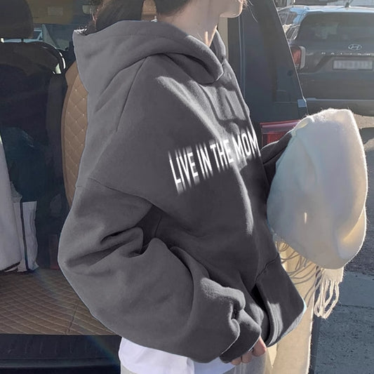 グラフィック パーカー レディース 韓国 ファッション プルオーバー スウェット オーバーサイズ フーディー