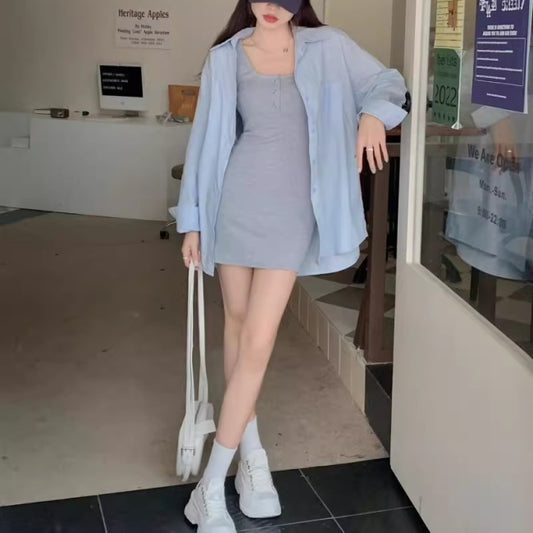 ビッグ シアー シャツ 長袖 レディース 韓国 ファッション ビッグシルエット シャツ 冷房 日焼け対策 おしゃれ