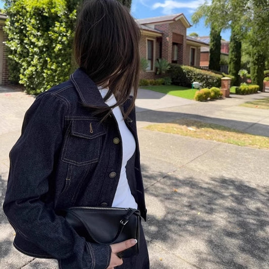 デニム セットアップ レディース 韓国 ファッション インディゴデニム 上下セット レギュラーフィット ネイビー ジャケット デニムパンツ 2点