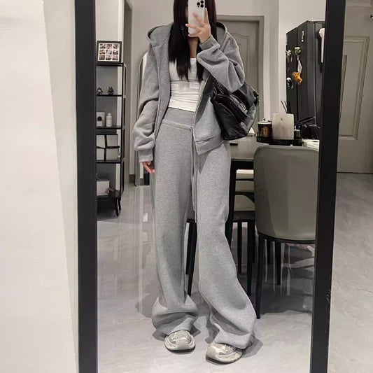 スウェット セットアップ レディース パーカー スウェットパンツ 上下セット 韓国 ファッション ジップパーカー ベーシック ラウンジ