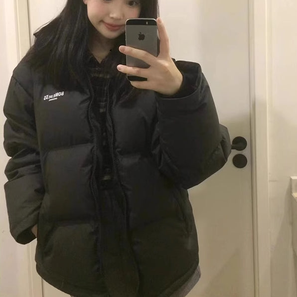 エコダウン ジャケット レディース 韓国 ファッション アウター 冬 ボリューム パテッド ジャケット
