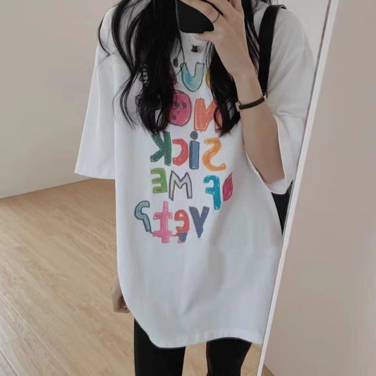 セットアップ レディース Tシャツ レギンスパンツ 上下セット 韓国 ファッション スリムパンツ プリントロゴ メッセージTシャツ
