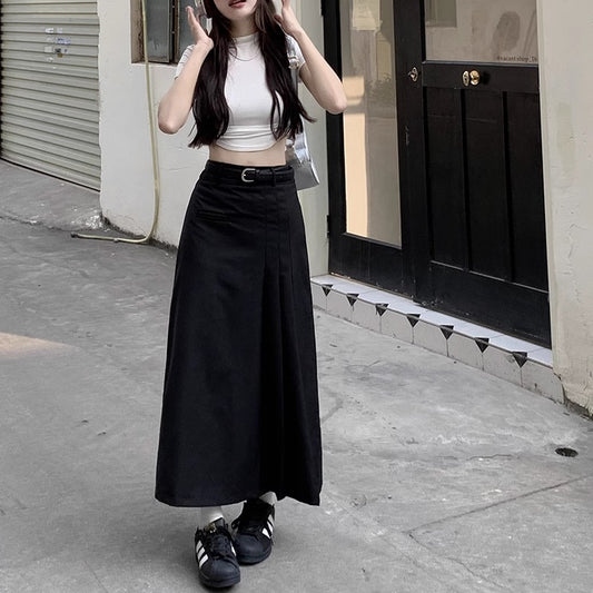 プリーツ ロングスカート レディース 韓国 ファッション Aライン フレア 部分プリーツ アシメスカート