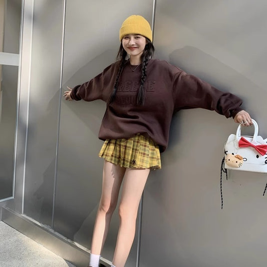 スウェット トレーナー レディース 韓国 ファッション プルオーバー ビッグシルエット 立体ロゴ 秋冬 トップス