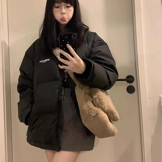 エコダウン ジャケット レディース 韓国 ファッション アウター 冬 ボリューム パテッド ジャケット