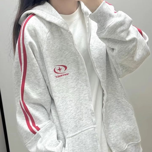 スウェット ジャージ セットアップ レディース 韓国 ファッション サイドライン ロゴ オーバーサイズ パーカー スウェットパンツ 上下セット