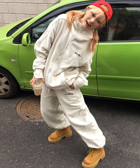 スウェット セットアップ レディース 韓国 ファッション ロゴ パーカー スウェットパンツ ジャージ セット 上下セット