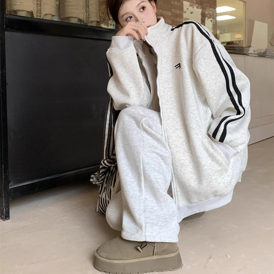 ライン ジャージ セットアップ レディース 韓国 ファッション スウェット 上下セット