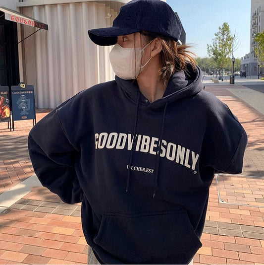 ビッグシルエット ロゴ パーカー レディース 韓国 ストリート オーバーサイズ プルオーバー スウェット フード パーカー