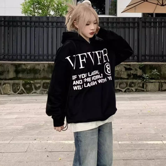 パーカー レディース 韓国 ファッション ロゴプリント ビッグシルエット プルオーバー スウェット パーカー