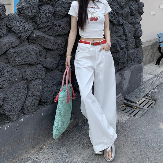 カーブ ワイドパンツ レディース 韓国 ファッション カラーパンツ バレルシルエット ロングパンツ