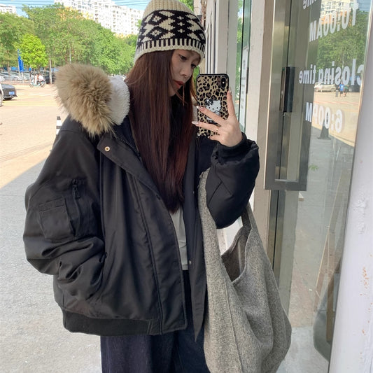 N-3B ファーフード ミリタリー ジャケット レディース 韓国 ファッション 中綿 防寒 冬コート