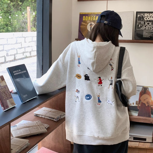 オーバーサイズ パーカー レディース 韓国 ファッション プルオーバー パッチワーク おしゃれ ワンポイント ロゴマーク ビッグパーカー