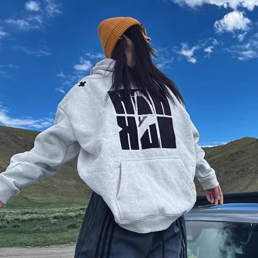 ロゴ グラフィック パーカー レディース 韓国 ファッション ストリート トップス オーバーサイズ プルオーバー フーディー