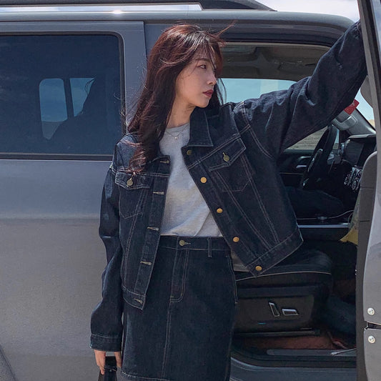 デニム セットアップ レディース 韓国 ファッション スカート ジャケット 上下セット