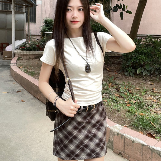 チェック ミニスカート レディース 韓国 ファッション 台形 ミニ スカート ガーリー かわいい ミニマム