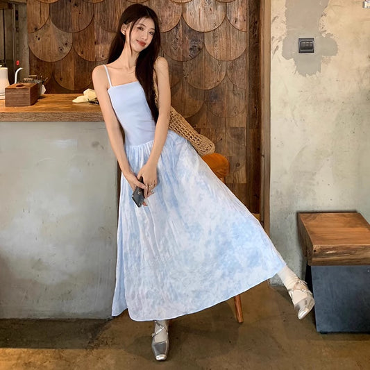 キャミ ワンピース レディース 韓国 ファッション ワンピ ノースリーブ ロング フレア サマードレス