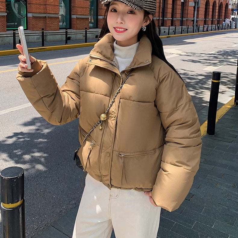 エコダウン ジャケット レディース 韓国 ファッション ショート 中綿 パデッドジャケット