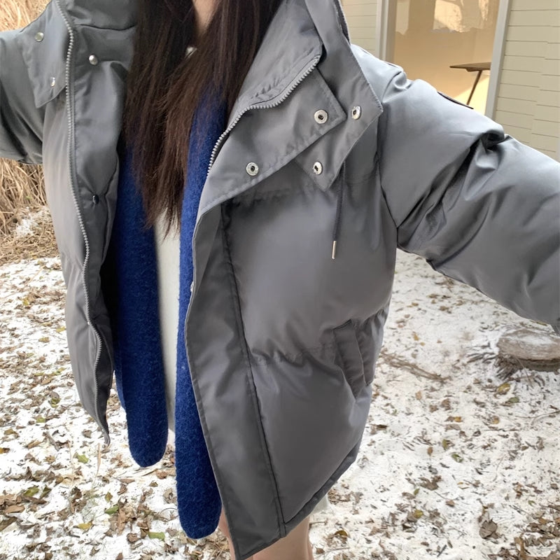 エコ ダウンジャケット レディース 韓国 ファッション オーバーサイズ 冬アウター 防寒 中綿 ボリューム アウター