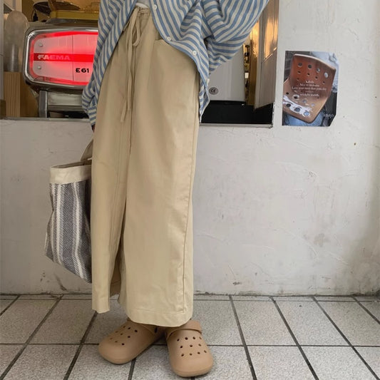 ウエストゴム スリット ロングスカート 韓国 ファッション レディース ロング丈 無地 フロントスリット タイトスカート