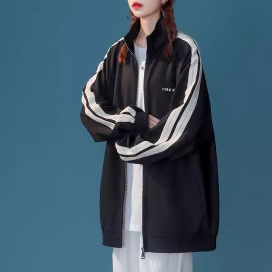 ジャージ トラック ジャケット レディース 韓国 ファッション スポーツ カジュアル オーバーサイズ