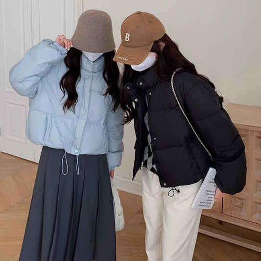 エコダウン ジャケット レディース 韓国 ファッション ニュアンスカラー 中綿 パデット ジャケット 冬 アウター