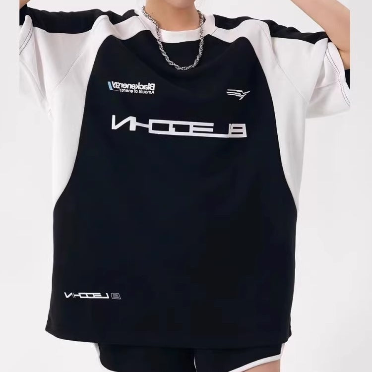 セットアップ レディース 韓国 夏 ストリート スポーツウェア グラフィック T ショートパンツ セット