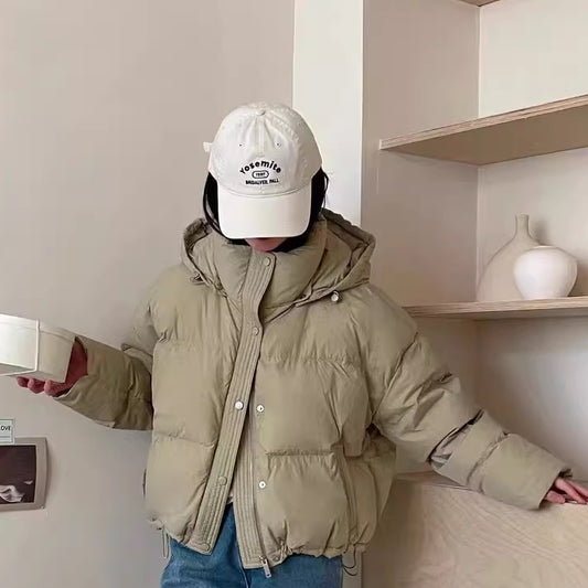 エコ ダウンジャケット レディース 韓国 ファッション アウター ボリューム 中綿 パフジャケット フード 防寒アウター