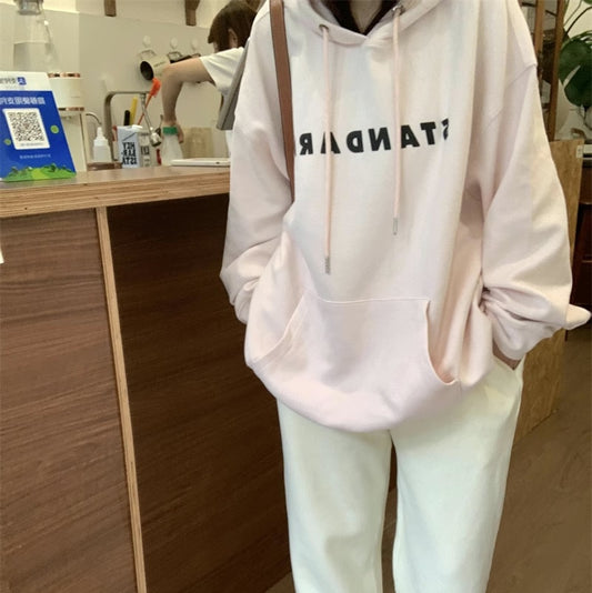 ロゴ パーカー プルオーバ― レディース 韓国 ファッション オーバーサイズ フードパーカー 秋冬