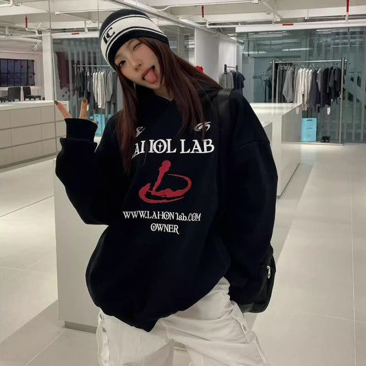 ロゴ グラフィック パーカー レディース 韓国 ファッション プルオーバー 裏起毛 ビッグシルエット パーカー