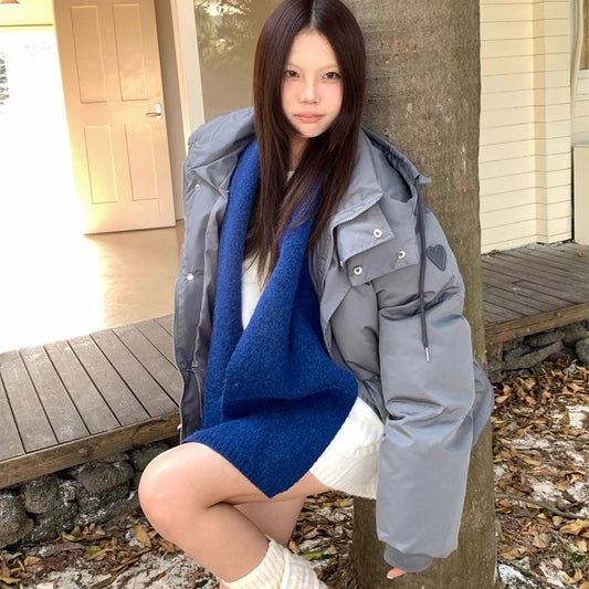 エコ ダウンジャケット レディース 韓国 ファッション オーバーサイズ 冬アウター 防寒 中綿 ボリューム アウター