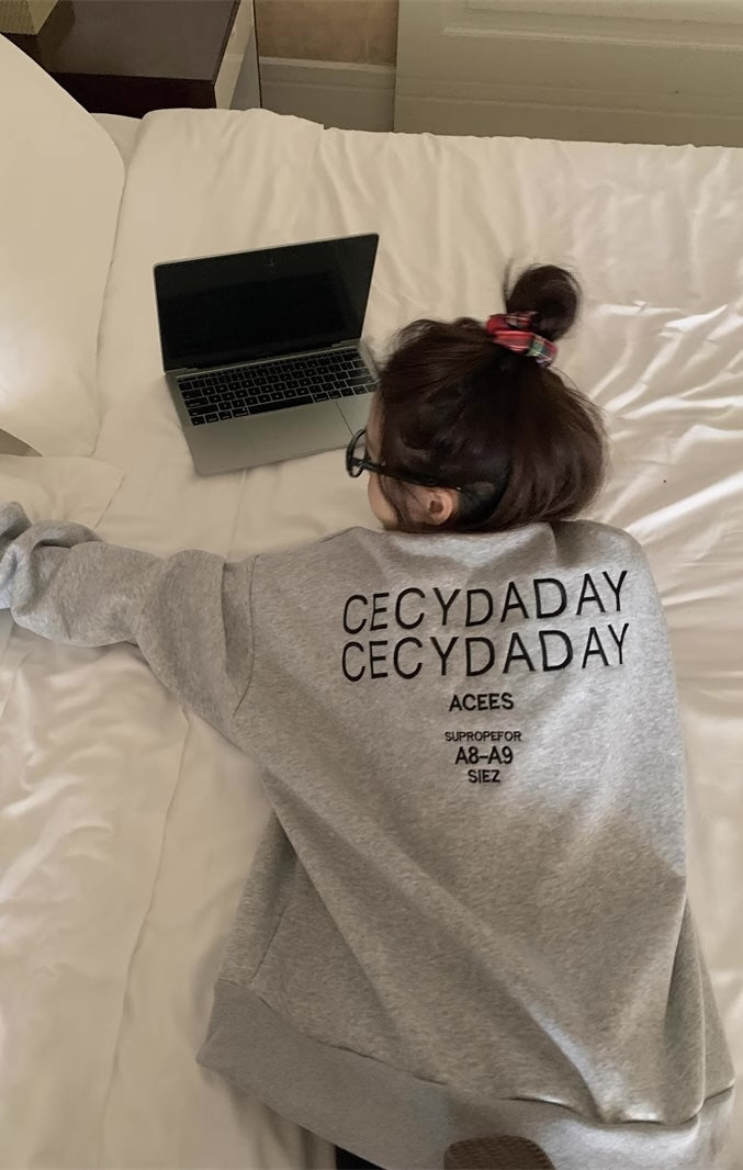 ロゴ トレーナー レディース 韓国 ファッション バックロゴ シンプル 長袖 オーバーサイズ スウェット