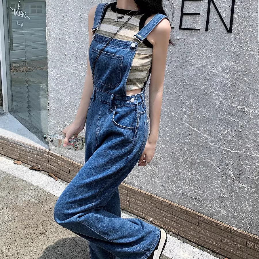 デニム オーバーオール レディース 韓国 ファッション ジーンズ サロペットパンツ