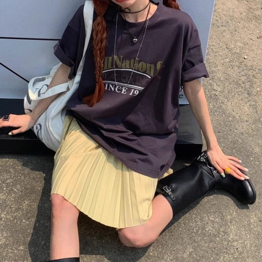 ロゴ Tシャツ レディース 韓国 ファッション ロゴグラフィック オーバーサイズ T 夏トップス