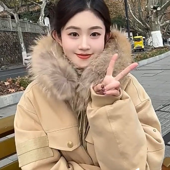 ファーフード ダウン ジャケット レディース N-2B フライト ミリタリー 韓国 アウター ベージュ