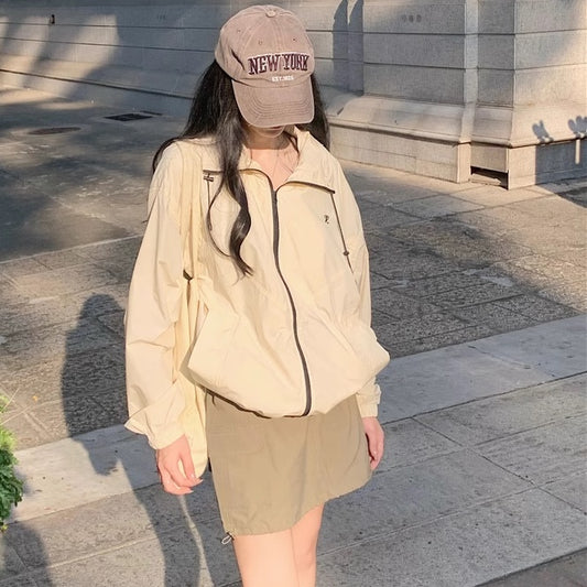 ナイロン ジャージ セットアップ スカート レディース 韓国 ファッション ナイロンジャケット ミニスカート上下セット