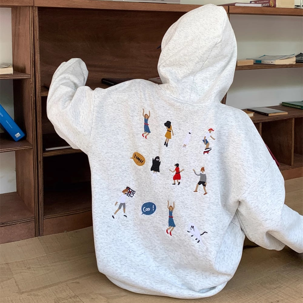 オーバーサイズ パーカー レディース 韓国 ファッション プルオーバー パッチワーク おしゃれ ワンポイント ロゴマーク ビッグパーカー