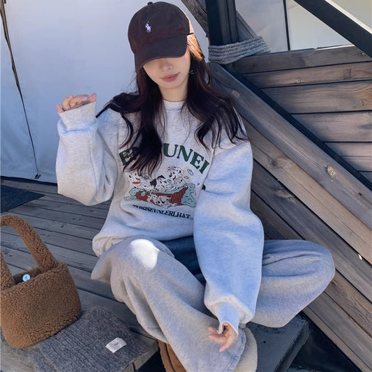 トレーナー レディース 韓国 ファッション アニマル ダルメシアン キャラクター スウェット トップス