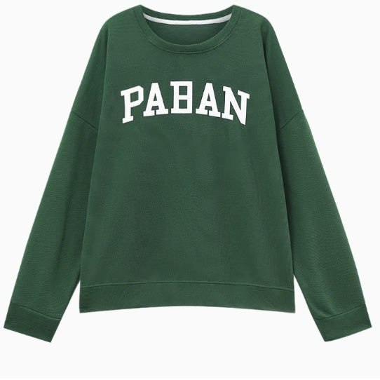 ロゴ トレーナー レディース 韓国 ファッション 秋冬 プルオーバー スウェット シャツ グリーン シンプル アメカジ トップス