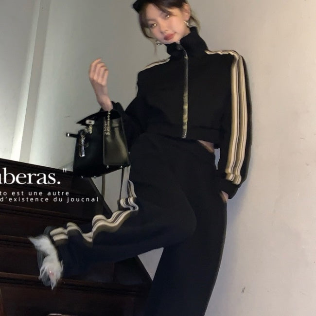 ライン ジャージ セットアップ レディース 韓国 ファッション 上下 ストリート カジュアル トラックジャケット ジョガーパンツ 上下セット