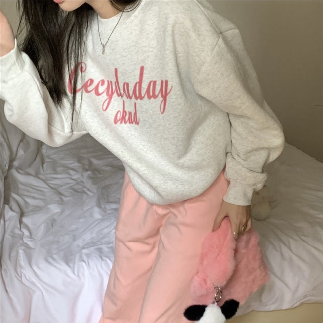 ロゴ トレーナー レディース 韓国 ファッション オーバーサイズ スウェット トップス