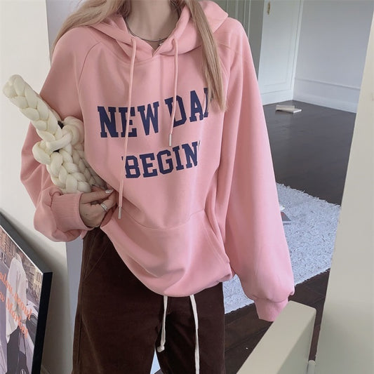 ロゴ パーカー レディース 韓国 ファッション プルオーバー パーカー オーバーサイズ ポケット