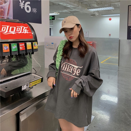 ロゴ ロングTシャツ 長袖 レディース 韓国 ファッション ロゴプリント オーバーサイズ ロンT アメカジ メンズライク 春トップス